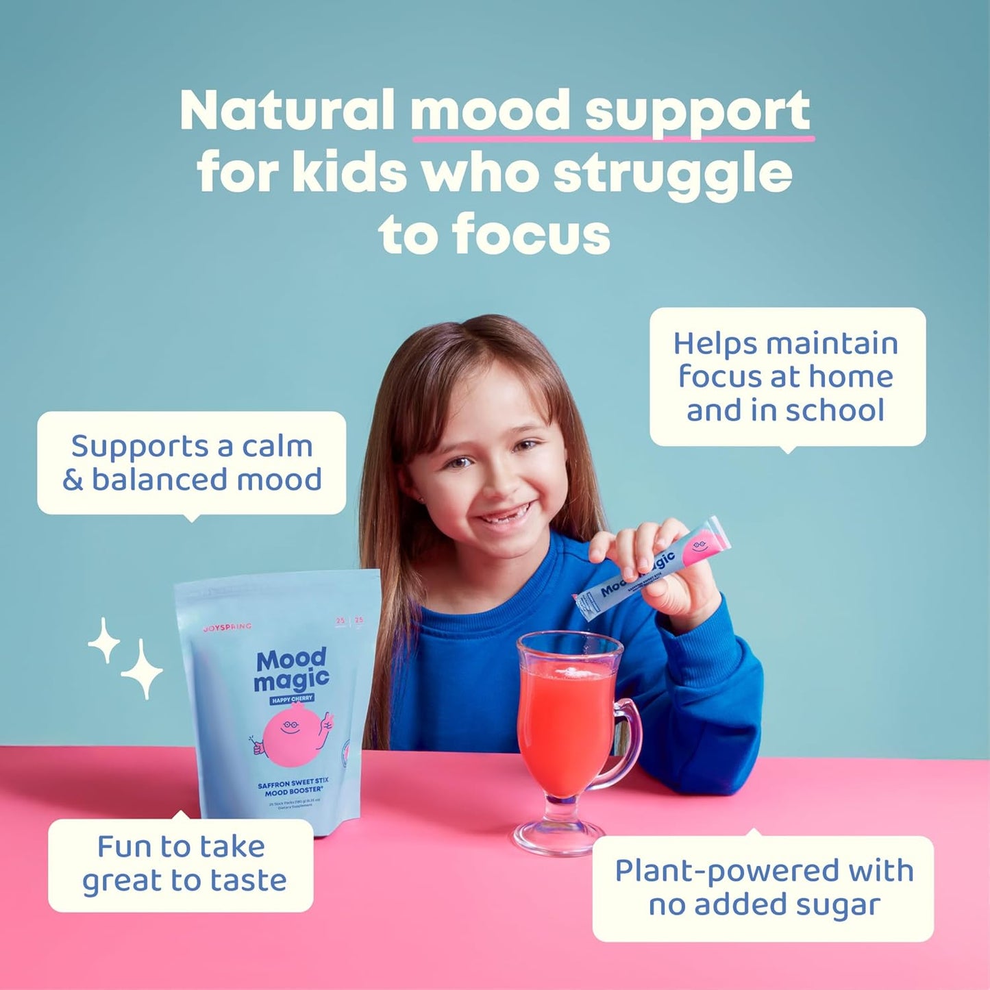JoySpring Mood Magic for Kids – Natural Mood Support 25 Servings