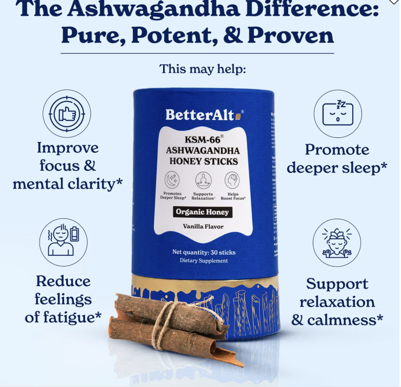 KSM-66 Ashwagandha Honey Sticks - Vanilla (30 Sticks)