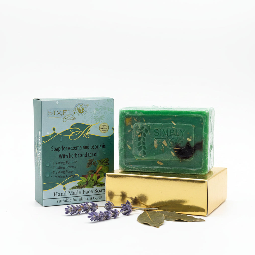 SOAP FOR ECZEMA AND PSORIASIS WITH HERBS AND TAR OIL