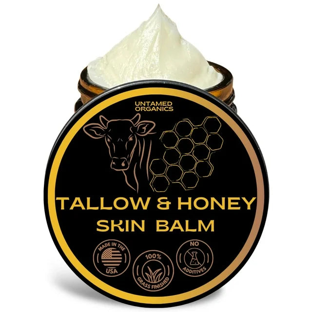 100 % Tallow + Raw Wild Honey | All Purpose Whole Body & Face Moisturizer Skin Balm